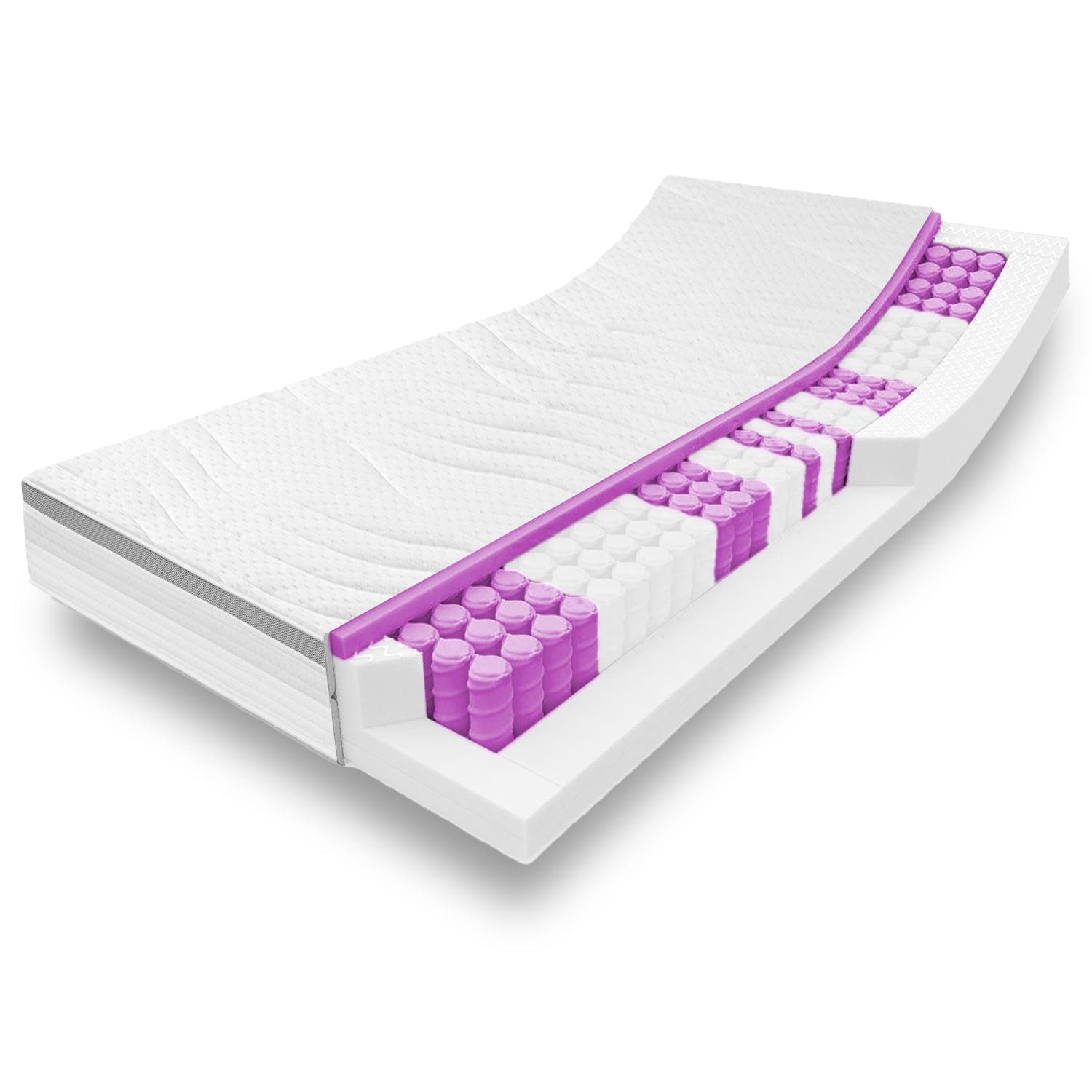 Matelas ergonomique 7 zones à ressorts ensachés Sleezzz Diamond T1000 100 x 200 cm, hauteur 23 cm, degré de fermeté H2/H3, 1000 ressorts/2m². Matelas ergonomique 7 zones à ressorts ensachés Sleezzz Diamond T1000 100 x 200 cm, hauteur 23 cm, degré de fermeté H2/H3, 1000 ressorts/2m².