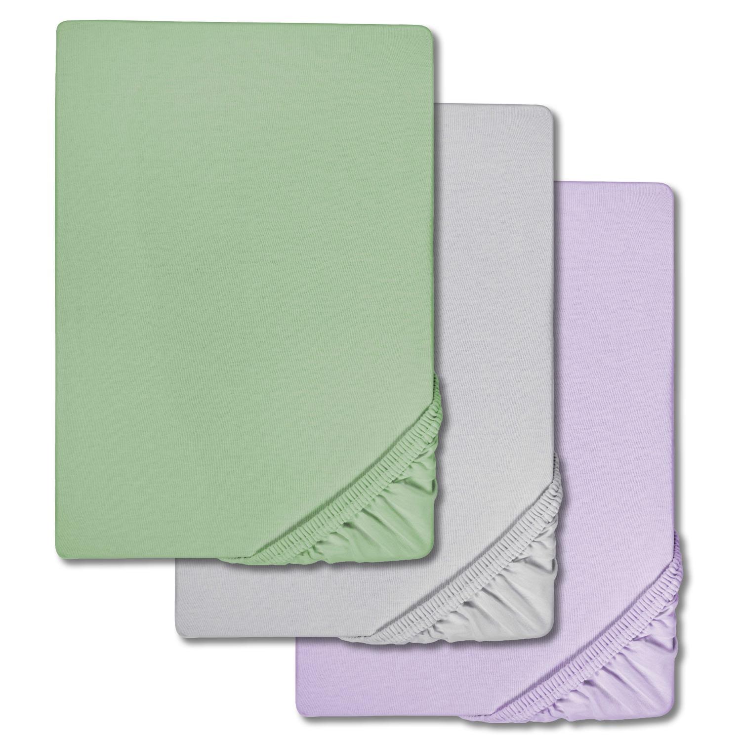 Lot économique de 3 draps-housses en microfibre jersey interlock 90 x 190 - 100 x 200 cm (3 pièces) Lot économique de 3 draps-housses en microfibre jersey interlock 90 x 190 - 100 x 200 cm (3 pièces)
