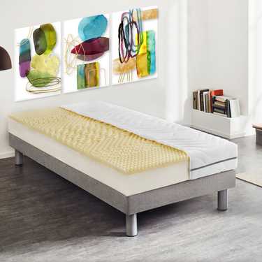 Matelas viscoélastique 7 zones Sleezzz Smart 90 x 200 cm, hauteur 18 cm, degré de fermeté H3 avec mousse à mémoire de forme Air + oreiller Sleezzz® Premium à effet mémoire de forme