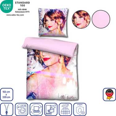 Castell microfibre linge de lit réversible Taylor Swift de Sid Maurer 155 x 220 + 80 x 80 cm