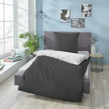 CloudComfort Basic literie réversible noir/blanc 135 x 200 + 80 x 80 cm