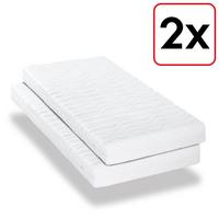 Lot de deux matelas Premium 7 zones 80x200 cm CloudComfort, hauteur 15 cm, degré de fermeté H2/H3, Twin-Set