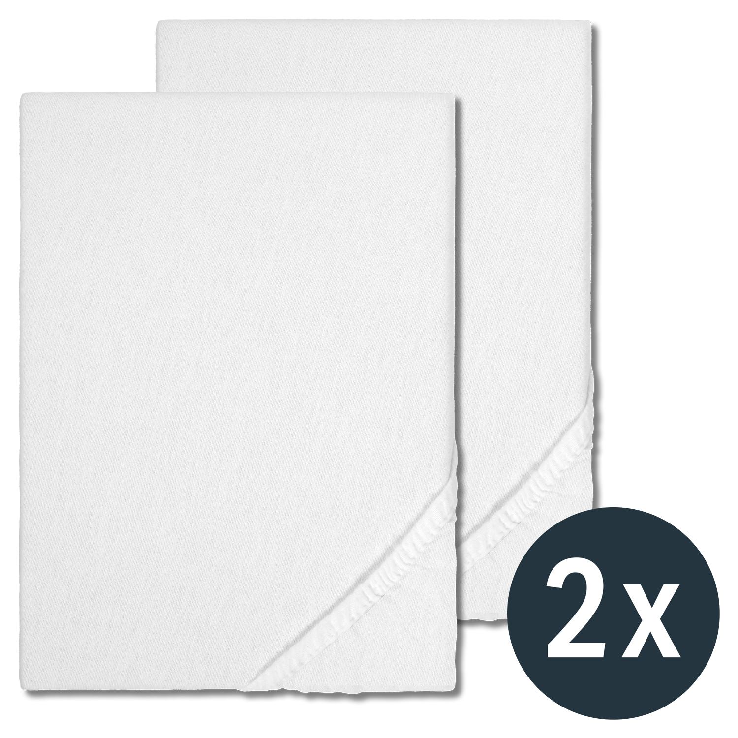 Lot de deux draps-housses en molleton stretch Sleezzz® Basic 120 x 190 - 140 x 210 cm