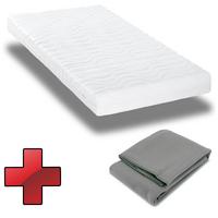 Matelas Premium 7 zones 100x200 cm CloudComfort, hauteur 15 cm, degré de fermeté H2/H3 + couverture douillette Sleezzz® Smart 140 x 200 cm