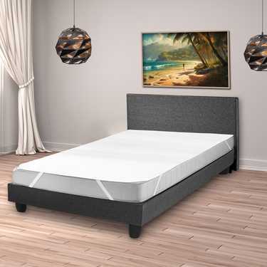 Sleezzz Vital Protège-matelas imperméable en molleton Fixspann 100 x 200 cm, protège-matelas 100% coton en blanc