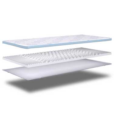 Surmatelas en mousse froide CloudComfort Cool 120 x 200 cm H2/H3, hauteur 7 cm, degré de fermeté H2/H3, surmatelas 7 zones avec face été et hiver