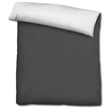 Lot de deux CloudComfort Basic literie réversible noir/blanc 155 x 220 + 80 x 80 cm