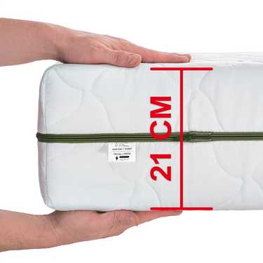 Matelas à ressorts ensachés 7 zones Sleezzz Smart 100 x 200 cm, hauteur 21 cm, degré de fermeté H2/H3