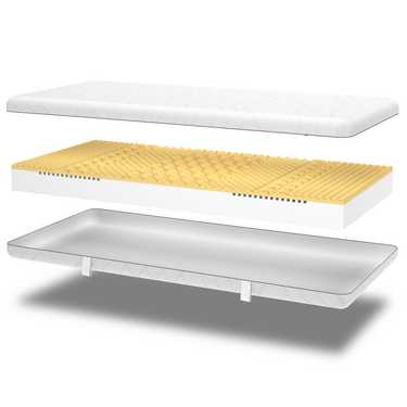 Matelas viscoélastique 7 zones Sleezzz Smart 120 x 200 cm, hauteur 18 cm, degré de fermeté H3 avec mousse à mémoire de forme Air