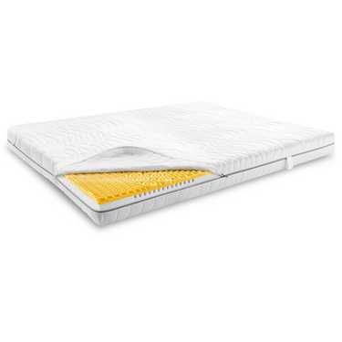 Matelas viscoélastique 7 zones Sleezzz Smart 120 x 200 cm, hauteur 18 cm, degré de fermeté H3 avec mousse à mémoire de forme Air + oreiller cervical orthopédique Sleezzz Premium effet gel 32 x 60 cm