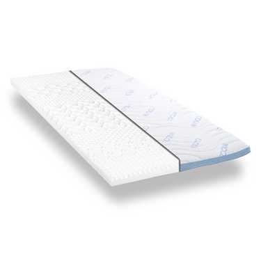 Surmatelas en mousse froide CloudComfort Cool 90 x 200 cm H2/H3, hauteur 7 cm, degré de fermeté H2/H3, surmatelas 7 zones avec face été et hiver