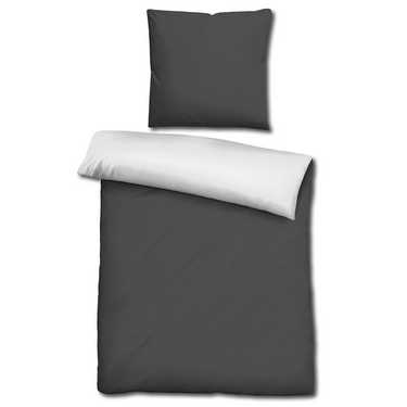 Lot de deux CloudComfort Basic linge de lit réversible noir/blanc 135 x 200 + 80 x 80 cm