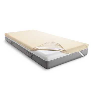 Sleezzz Basic Molton Protège-matelas 90 x 200 cm, Protège-matelas 100 % coton, coloris naturel, tension fixe