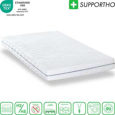 Matelas ergonomique 180x200 cm 7 zones Supportho Premium, hauteur 18 cm, degré de fermeté H2/H3