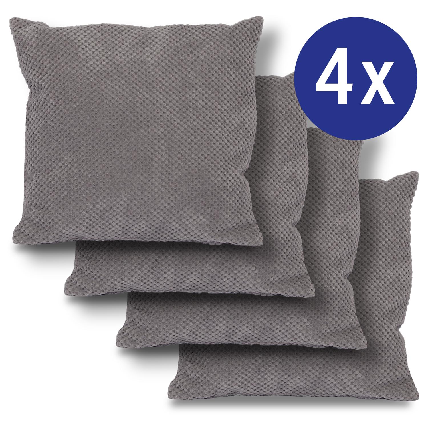 Lot de 4 housses de coussin anthracite 40 x 40 cm