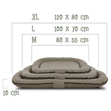 100 x 70 x 10 cm Petzzz coussin pour chien beige taille M