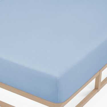 Castell Drap-housse Jersey bleu glacier 90 x 190 - 100 x 200 cm pack double