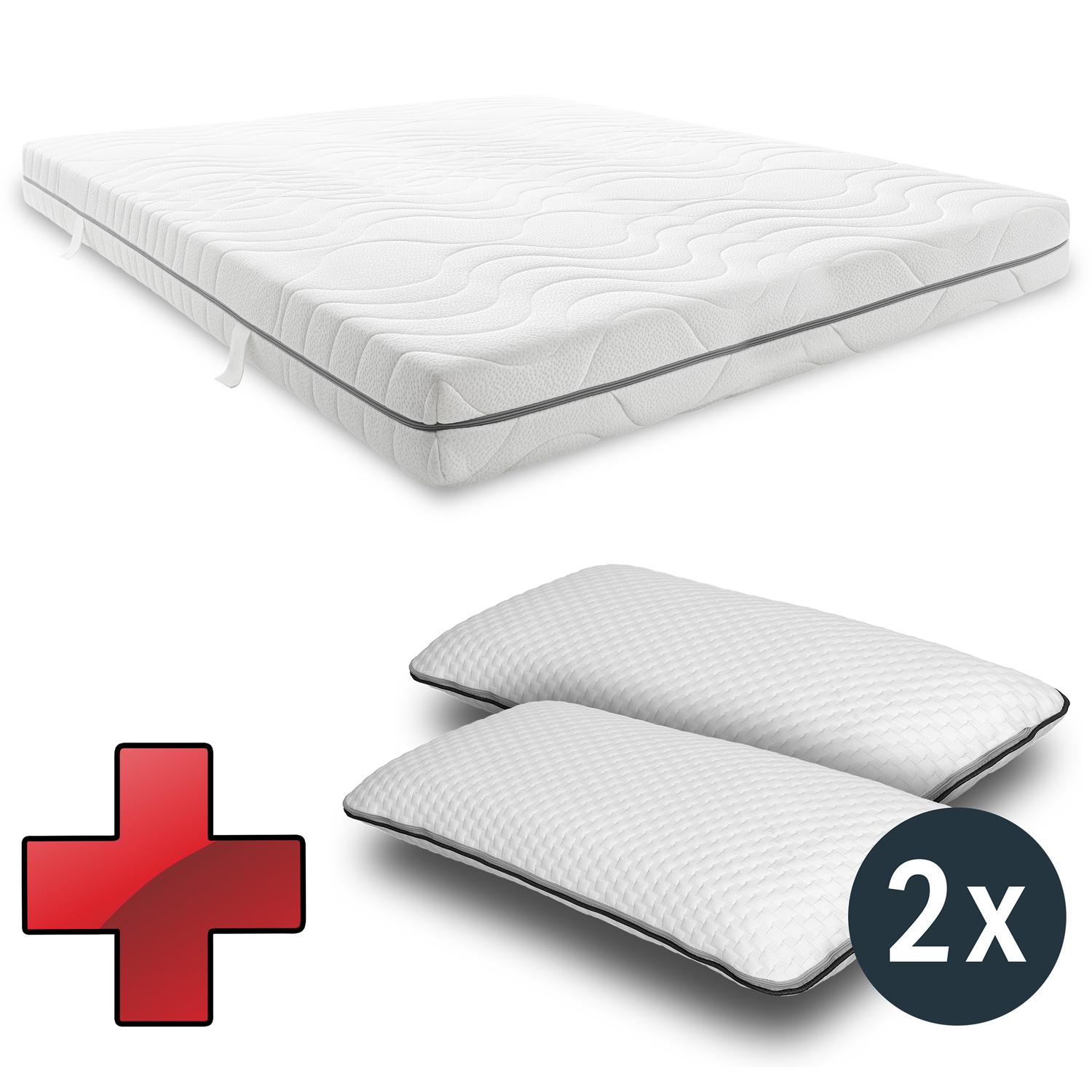 Matelas Sleezzz® Smart 180x200 cm + 2 oreillers Sleezzz® Smart réglables en hauteur