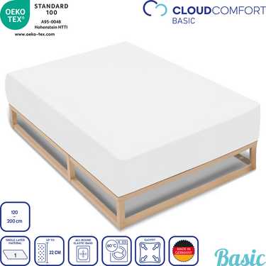 CloudComfort Basic drap-housse jersey stretch blanc 120 x 200 cm