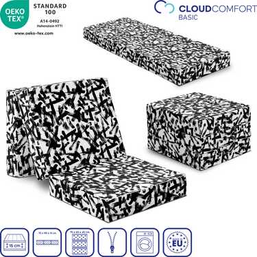 CloudComfort Basic Matelas pliant 75 x 195 x 15 cm extra haut