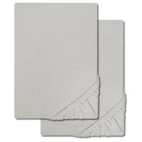 Lot de deux draps-housses CloudComfort Basic Jersey stretch argenté gris 120 x 200 cm (2 pièces)