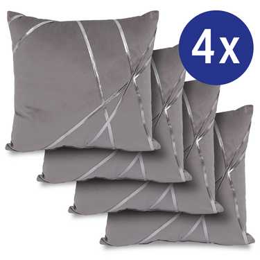 Coussin décoratif argent lunaire 45 x 45 cm