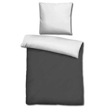 Lot de deux CloudComfort Basic literie réversible noir/blanc 155 x 220 + 80 x 80 cm