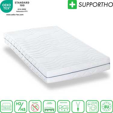 Matelas ergonomique 120x200 cm 7 zones Supportho Premium, hauteur 18 cm, degré de fermeté H2/H3