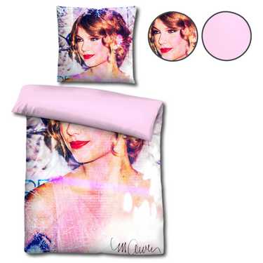 Castell microfibre linge de lit réversible Taylor Swift de Sid Maurer 155 x 220 + 80 x 80 cm