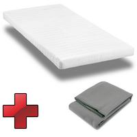 Matelas mousse confort K10 100 x 200 cm, épaisseur 10 cm, degré de fermeté H3 + couverture moelleuse Sleezzz® Smart 140 x 200 cm