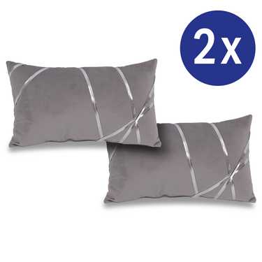 Coussin décoratif argent lunaire 30 x 50 cm