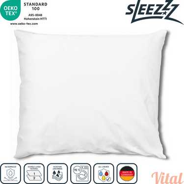 2 x Sleezzz Vital taies d'oreiller en molleton imperméable 80 x 80 cm