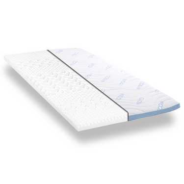 Surmatelas en mousse froide CloudComfort Cool 100 x 200 cm H2/H3, hauteur 7 cm, degré de fermeté H2/H3, surmatelas 7 zones avec face été et face hiver