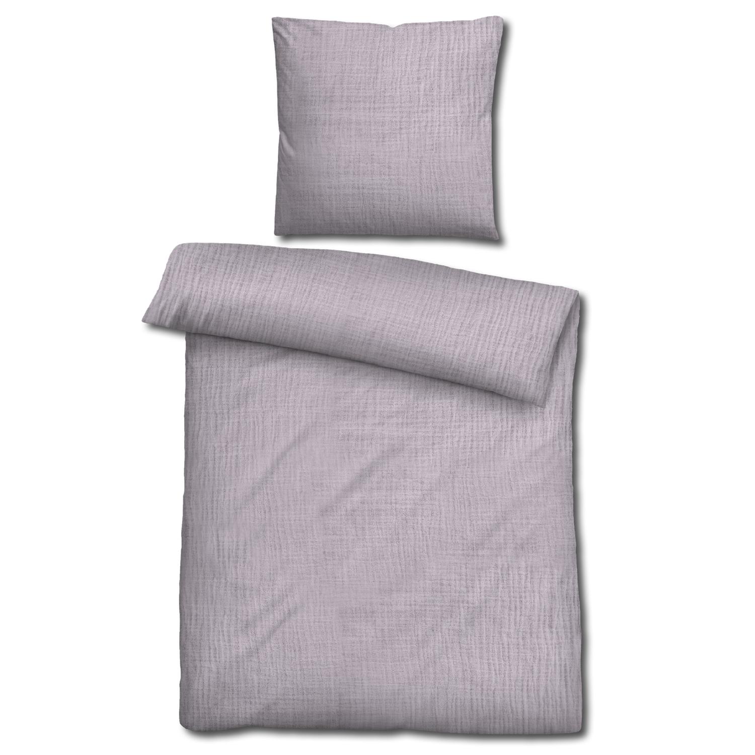 Sleezzz® Mousseline Parure de lit lilas 135 x 200 cm + 80 x 80 cm