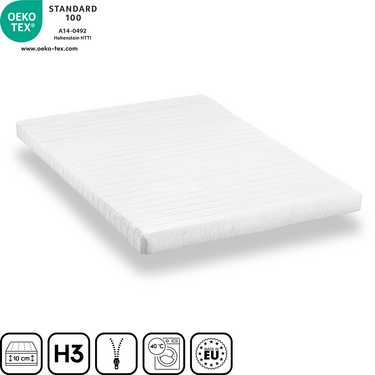 Matelas mousse confort K10 140 x 200 cm, hauteur 10 cm, degré de fermeté H3