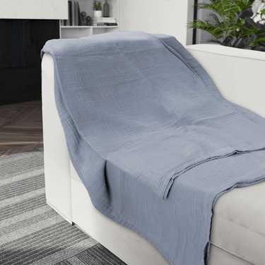 Sleezzz® Couverture mousseline bleu 150 x 200 cm