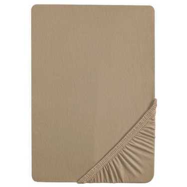 Castell Drap-housse jersey beige 90 x 190 - 100 x 200 cm pack double