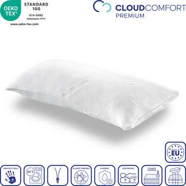 CloudComfort Oreiller viscoélastique confort 40 x 80 cm