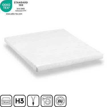 Matelas mousse confort K10 180 x 200 cm, hauteur 10 cm, degré de fermeté H3