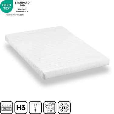 Matelas mousse confort K10 120 x 200 cm, hauteur 10 cm, degré de fermeté H3