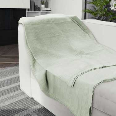 Sleezzz® Couverture mousseline vert 150 x 200 cm