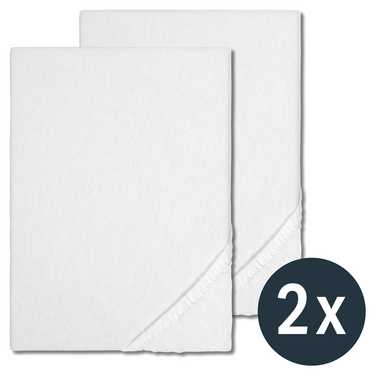 Sleezzz Basic Draps-housses en molleton stretch 80x190 - 100x210 cm pack de deux