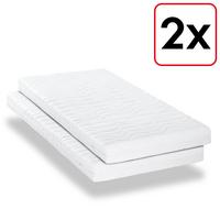 Lot de deux matelas Premium 7 zones 100x200 cm CloudComfort, hauteur 15 cm, degré de fermeté H2/H3, Twin-Set