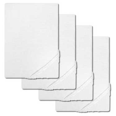 Lot de 4 draps-houssesCloudComfort Basic Jersey stretch blanc 140 x 190 - 160 x 200 cm (4 pièces)